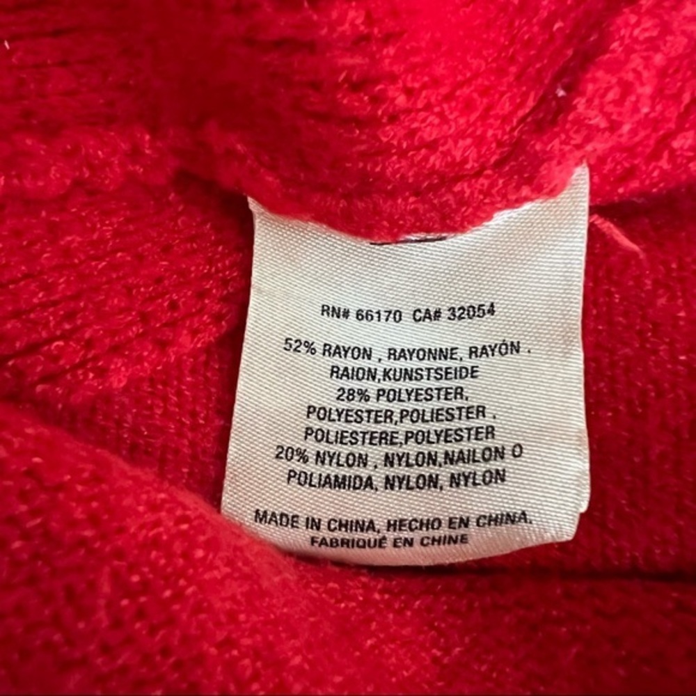 ANTHROPOLOGIE MOTH Red Mock Neck Sweater size XS Oversized - Picture 7 of 7
